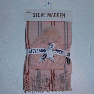 Steve Madden Pink Beanie And Scarf Set (NWT)